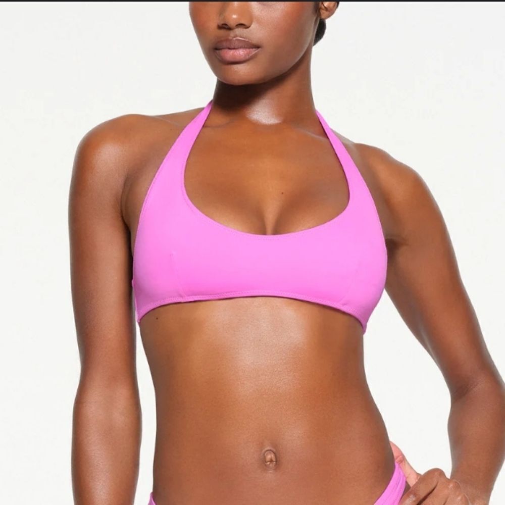 NEW Skims limited edition neon orchid halter scoop signature bikini top 2X